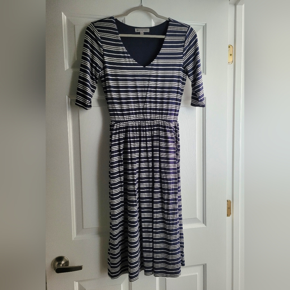 Gorgeous Navy Striped Dress! Size S